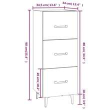 Credenza vidaXL Sonoma grigia 34,5x34x90 cm materiale a base di legno - Multicolore - Visualizzare 9