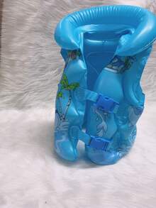 Colete Inflavel Boia para Piscina Praia Infantil Flutuador Salva Vidas para Criança e Bebê Unissex P M G 10 a 50 kg/WJ69 - Azul - Visão 2