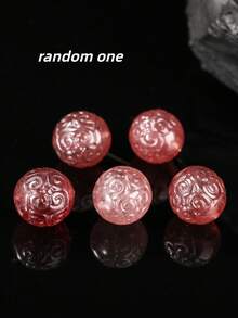 1件天然鸽血红/浅草莓石英蝴蝶/玫瑰花/狐狸/熊形吊坠，疗愈水晶，带来情感祝福和正能量，适合DIY珠宝制作、手链、项链和其他艺术饰品 - 彩色 - 查看 28