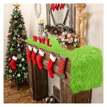 Green Christmas Table Runner 14x72 Inch, FluffyFur Table Runners For Bedroom Dresser, Living Room Coffee Table Decor, Winter Holiday Party Decorations - 多色606 - 查看 4