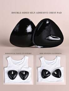 1对双面自粘胸垫，粘性胸罩，粘性聚拢胸罩内衣套装，粘性聚拢胸罩，聚拢粘性胸垫，胸垫，粘性胸垫，可重复使用衬垫，胸罩比基尼隐形加厚胸垫，防水游泳，优质双面自粘胸垫 – 终极可重复使用聚拢胸垫，适用于比基尼和泳装 | 防水加厚胸垫，隐形粘性胸垫，增强乳沟（杏色、黑咖啡色 A-D） - 彩色 - 查看 5
