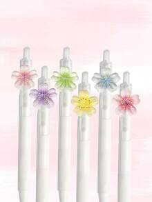 قلم جل شفاف ملون بزهور الكرز خماسية البتلات من الراتنج، أسود 0.5 ملم، أنيق وجميل للتوقيع، قلم إبرة، مناسب للدفاتر والقرطاسية والواجبات المنزلية والرسم وطلاب الفن - الأسود - مشاهدة 15