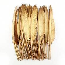 Gold Artificial Goose Feathers 10/30/50pcs, Metallic Color Feather Decor, Suitable For Party Decoration, Wedding, New Year, Holiday DIY, Angel Wings Handmade Crafts - Multicolor - View 10