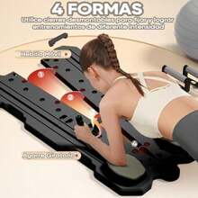 Tabla de Pilates Multifuncional Tablero Plegable con Cuerda de Tracción y Accesorios para Abdominales, Entrenamiento en Casa, Ejercicios de Fuerza y Yoga(negro) - Multicolor - Ver 5