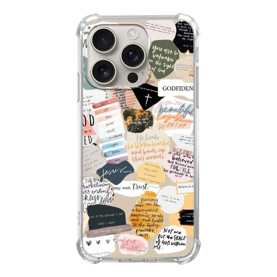 Inspirational Aesthetic Phone Case Compatible With For IPhone 16 Pro, Bible Chris 1tian Positive Quotes Phone Case For For IPhone 16 Pro, Cool TPU Bumper Case Cover,PositiveQuotes - 積極語錄 - 查看 1