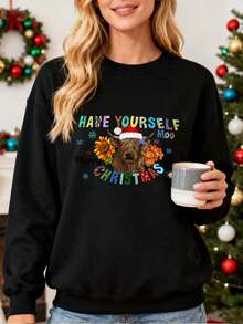 Women Plus Size Sports Sweatshirts - 黑色 - 查看 1