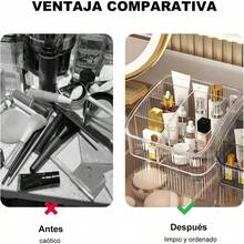 huOrganizador de MaquillajeOrganizadores para Cosméticas Acrilicos Transparente de Gran Capacidad Soportes para Maquillaje Caja de Almacenamiento de Joyería Para Cuidado de Piel Estuche para Baño220 - Transparente - Ver 5