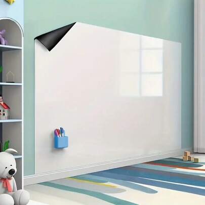 1 Rollo de Papel Pizarra Blanco - Pizarra Removible/Superficie de , Adecuada para Paredes, Puertas, Vidrio - Fácil de Pelar, Sin Residuos, Superficie de Escritura Suave, Adecuada para el Hogar, Oficina, Aula - Pizarra Educativa de Aprendizaje, Adecuada para Adultos, Presentaciones, Cursos - Panel de Pizarra Blanca Ahorra Espacio - Compatible con Pizarra y Marcador - Ideal para Tablón de Anuncios y Propósitos Decorativos, Pizarra de Aula