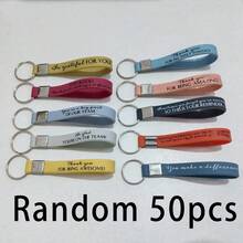 励志硅胶钥匙扣套装 – 员工感谢与团队激励语录 – 塑料和金属钥匙圈，送给同事和员工的礼物；积极能量语录，例如“足够好”、“坚强、美丽、被爱和珍惜” – 柔和的颜色（粉色、蓝色、绿色、紫色、橙色、 - 彩色 - 查看 8