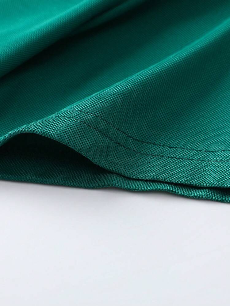 Camisa polo deportiva para hombre de manga corta, de secado rápido, para exteriores, de negocios casual, transpirable, para verano - Verde - Añade 6