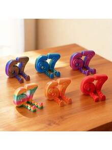 3D Printed 67 Number Figurine, Posable Joints Allows Adjustable Poses, Creative Fashion Decor For Wedding, Valentine's Day, Desk Decoration, Collectible, Suitable For Living Room, Bedroom, Office, Perfect Holiday Gift - Multicolor - View 3