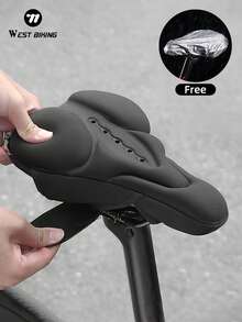 WEST BIKING Bicycle Seat Cover Silicone High Elasticity Breathable Soft Bike Saddle Cover Road Mountain Bike Seat Cushion Cover Cycling Accessories - Black - View 2