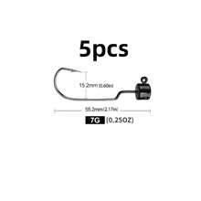 5pcs Fishing Jig Heads, Jig Hooks Kit, Fine Mushroom Jig Heads For Soft Baits, Fishing Tackle - Black - View 13