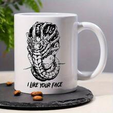 Unique Ceramic Mug With "I Like Your Face" Funny Quote, Perfect Gift For Coffee Lovers, Collectible