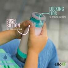 Ello Emma - de Agua de Acero Inoxidable con Aislamiento vacío para niños con popote Antimicrobiano(Gris Botella) - Multicolor - Ver 5