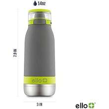 Ello Emma - de Agua de Acero Inoxidable con Aislamiento vacío para niños con popote Antimicrobiano(Gris Botella) - Multicolor - Ver 4