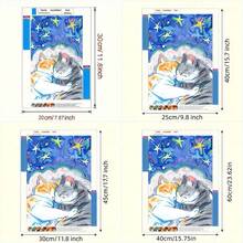 1 Set 5D DIY Diamond Painting Kit - Cats Embracing Under Starry Sky Diamond Art DIY Handmade Decorative Painting For Living Room Bedroom, Christmas Decorations - Multicolor - View 4