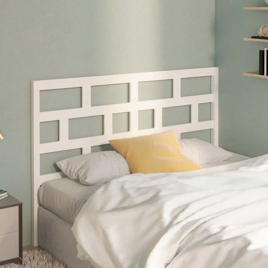Tête de lit vidaXL blanche 126 x 4 x 100 cm en pin massif - Multicolore - Voir 1