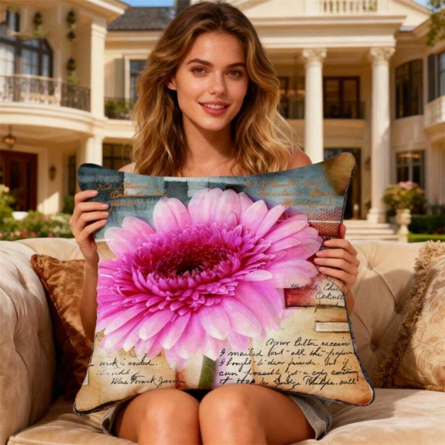 SNA 2026 New 5D Cross Stitch Cushion Cover DIY Kit, Embroidery Painting Pattern, Fabric, Needlework Craft Supplies For Beginners