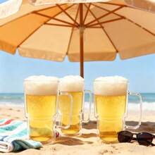 1/2/4pcs - Double Wall Glass Cups, Beer Mugs, Coffee Cups With Handles, Creative Double Layer Wine Glasses, Modern Beer Glasses, Thermal Insulated Hot Drink Glasses, Large Capacity 400ml Transparent Glass Cups, Suitable For Home, Office, Cafe, Bar, Heat-Resistant High Borosilicate Glass