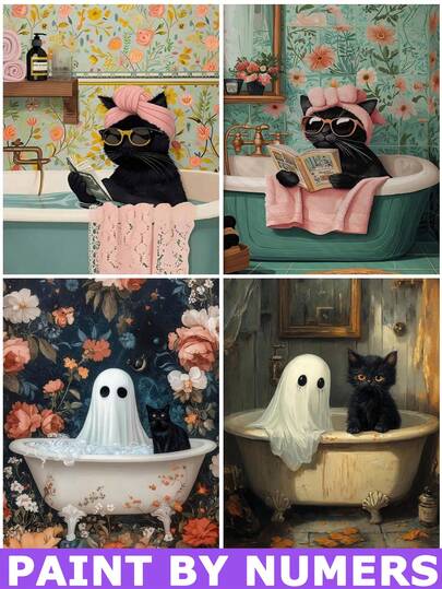 成人入门级数字油画套装，DIY定制宠物狗动物家庭照片油画，简易现代风景花卉艺术，成人油画/丙烯数字油画（不含画框，40*50厘米/16*20英寸），钻石画套装（全圆钻/方钻），浪漫情人节/周年纪念日礼物（送给她/他）