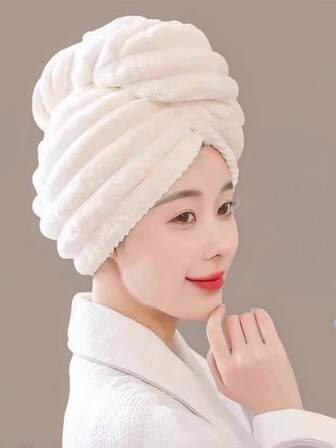 1pc Coral Fleece Hair Drying Cap Thickened Embroidered Hair Towel Wrap Headscarf Quick-Dry Microfiber Towel Cap Hat For Super Absorption And Maximum Hair Drying Speed! Bonnet Hair Bonnet Turban