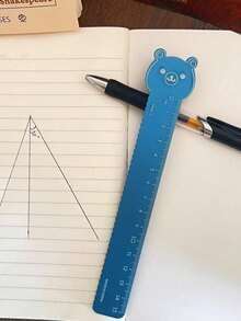 1 pieza Regla de aleación de aluminio de 20 cm de grosor, regla con forma de animal lindo para estudiantes, dibujo, pintura, uso de oficina, herramienta de medición multiusos con marcas claras - 20cm - Ver 9