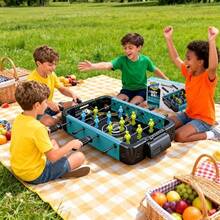 Mesas de Futbolín con Caja Protable, Mini Juego de Futbolín de Mesa Juegos Deportivos de Competición, Juego de Fútbol de Escritoriocon 2 Balones para una Noche de Juegos Familiar Divertida - Negro - Ver 5