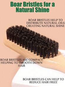 1支男女通用猪鬃顺滑梳，可作胡须刷、防毛躁梳、蓬松木柄梳、解结梳、发际线定型梳、光滑马尾梳 - 配有宽锥形尾梳，方便分缝、造型、抛光和抚平头发，打造无毛躁发型，男女皆宜，推荐作为圣诞礼物 - 彩色 - 查看 9