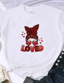 Kawaii Simple Style Women's Summer Printed T-Shirt Casual   Y2k   Sleeve O- - 白色 - 查看 1
