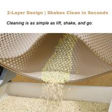 米色双层蜂窝设计猫砂垫，防滑，可水洗，适用于卧室、客厅、宠物用品，保持家居清洁 - 多尺寸 - 查看 2