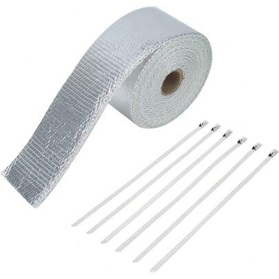 EstiloTendenciaAkozon Cinta TéRmica De Escape, 5M Aislamiento De Calor Del Coche De Escape De La TuberíA De Envoltura De Tela Con Correa, Fibra De Vidrio ProteccióN TéRmica, Paquetes Para Tubos De EscapeCalidad PremiumVersióN Mejorada