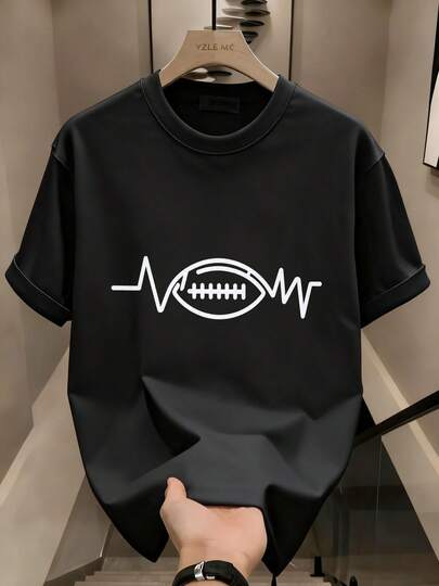 % Camiseta de Algodón para Hombre, Manga Corta Impresa de Algodón Peinado, Suave, Ajuste Slim, No Ajustado, Estilo de Calle,ándales para Hombre OR5L