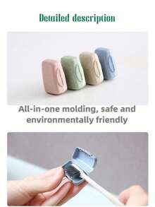 4pcs Toothbrush Covers, Portable Outdoor Travel Toothbrush Holder, Portable Toothbrush Head Storage Protective Cover Bath Accessory Organizer Home Bathroom Decor Fall Decor Back To School - Multicolor - View 5