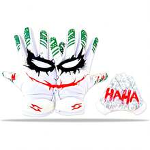 USA Joker Jester - Guantes de fútbol para receptores de fútbol – Pro Grip Sticky Palms Elite - Guantes de fútbol para jóvenes adultos y niños pequeños, medianos y grandes, XL, XXL, color blanco - Adulto - XL - Ver 2
