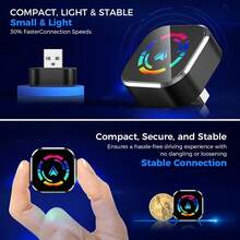 2026 Wireless CarPlay Adapter Upgrade Wired CarPlay To Wireless, Mini USB Design For Cars With Built-In Wired Apple CarPlay Plug And Play Easy Use Fast Stable Connection Car Play For IPhone - Colorful Orange - View 3
