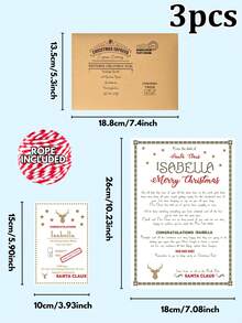 1/3/5PCS-Personalized Santa Letter & Envelope Set,Santa Claus Christmas Card,Christmas Festive Surprise, Christmas Magic,Christmas Express,Custom Santa Custom Text Holiday Letter & Envelope,Personalized Christmas Keepsake,Santa's Exclusive Letters With, Customized Names, Paired With Themed Envelopes To Recreate The Scene Of "Letters From The North Pole".Holiday Gift For Her, Unique Xmas Gift For Family & Friends, Festive Writing Paper.,Chic Design