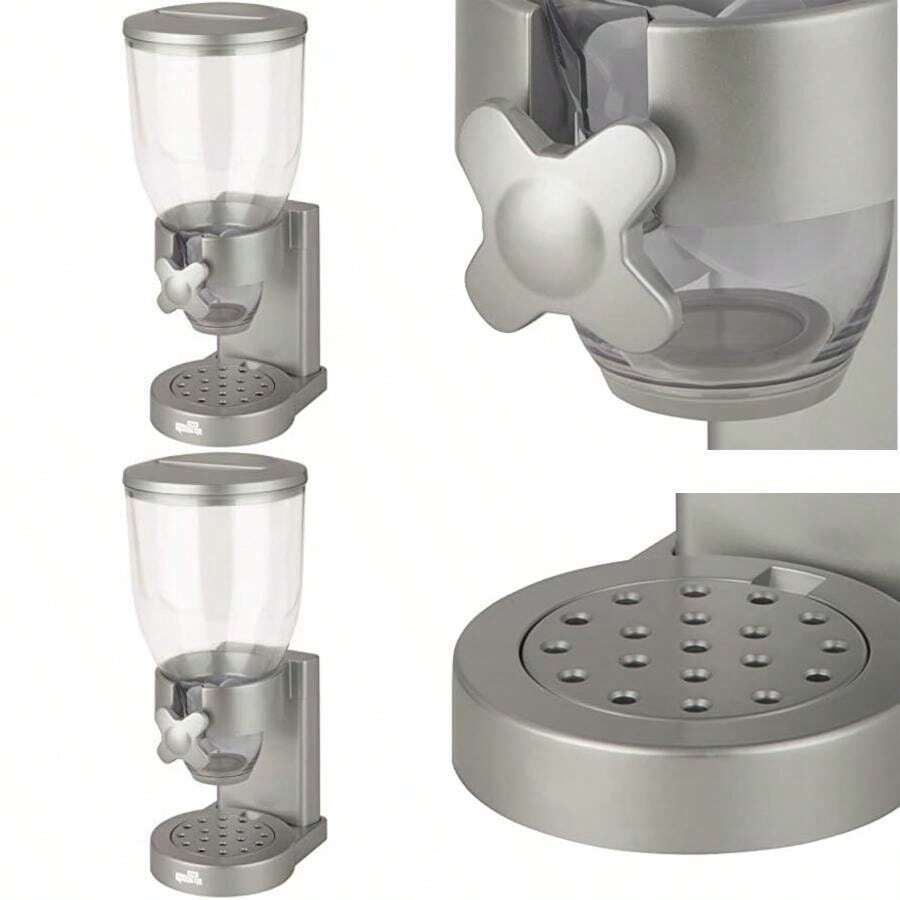 Zevro KCH-06123 Dos dispensadores para alimentos secos, blanco / cromado(Dispensador individual Plateado) - Multicolor - Ver 1