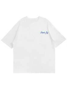 Áo thun nam tay ngắn in họa tiết cá nhân, thoải mái và thoáng khí, phù hợp cho mùa hè, phong cách - trắng - Xem 6