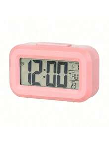 Alarm Clock With Large Screen - Cute Pink Anime Glow-In-The-Dark Desk Decor, Digital Clock With Date & Temperature Display, Multifunctional Timepiece For Bedroom, Dorm Room, Kids Room, Girls Gift - Multicolor - View 10