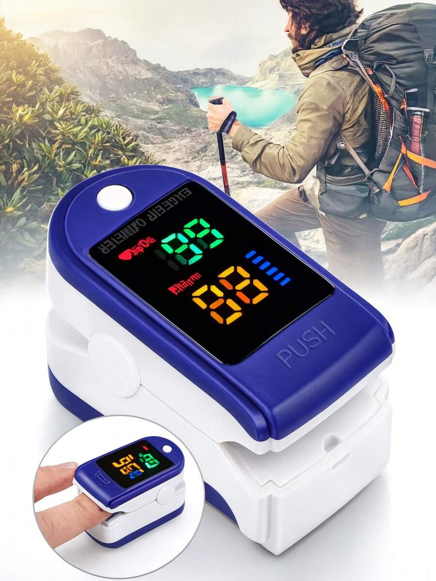 Oxímetro de Pulso Digital Portátil para Dedo - Azul - Ver 1