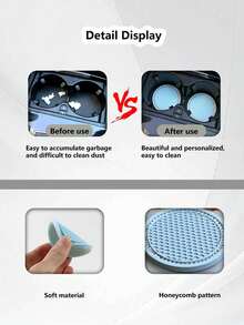 2pcs Creative Grid Honeycomb Car Cup Holders, Rhinestone Thickened Non-Slip Cup Mats, Multi-Functional Non-Slip Pads Suitable For Most Vehicle Models - Rhinestone Coasters - View 11