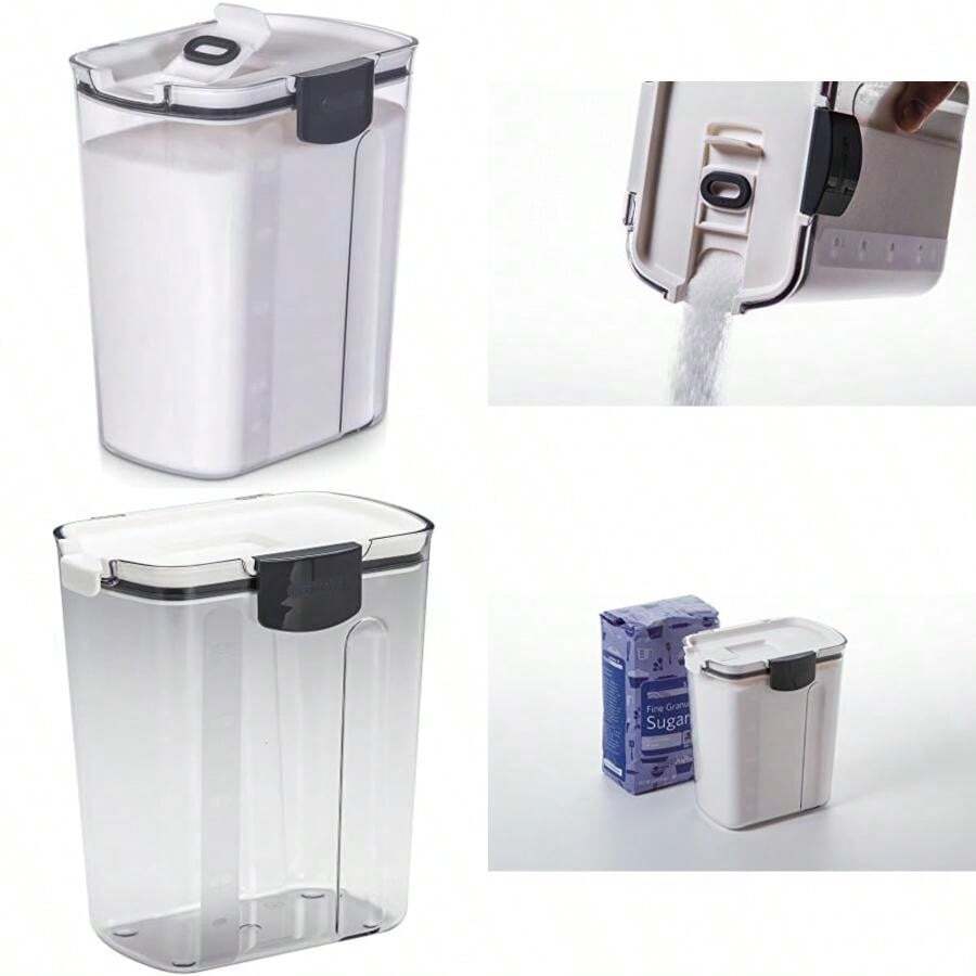 ProKeeper - Contenedor de almacenamiento de azúcar y pan, transparente y hermético para frescura(Azúcar Almacenamiento) - Multicolor - Ver 1