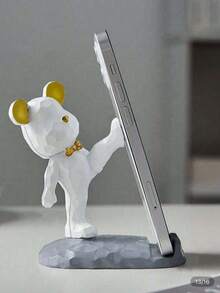 1pc Cute Cartoon Bear Shaped Phone Stand, Compatible With Smartphones And Tablets, Suitable For Office Desk, Bedside, Living Room, Study, Bedroom, Back To School Gift