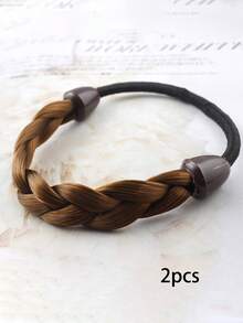 High Elasticity Fashion Braided Hair Tie Scrunchie Hair Rope Hair Accessory Hair Tie High Ponytail Hair Tie - Multicolor - View 6
