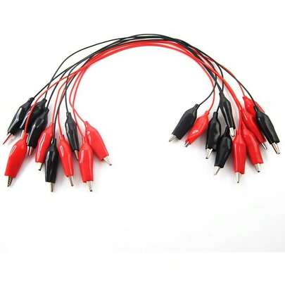 ワニ口クリップ テスト スチール ワイヤー 50cm 2色 各 5本 22AWG ワイヤー ワニ口クリップ 絶縁テスト リード線 ダブルエンド電気テスト用ケーブル コネクタ 回路実験用リード線 実験用はんだ付け両端ジャンパー 電気テスト 回路接続 電子作業用