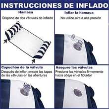 2 Juegos de Hamaca Inflable,3 Válvulas Inflables Hamaca de Agua,Plegable Flotador Piscina con Bomba de Aire,Multiusos para Silla de Descanso, Drifter,Hamaca Flotante para Alberca(Azul Claro y Verde) - 2 Válvulas(Azul oscuro y Rosa) - Ver 5