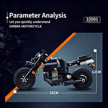 3D摩托车拼图积木玩具车，组装式跑车模型，儿童玩具，男孩生日/节日礼物 - 黑色 - 查看 12