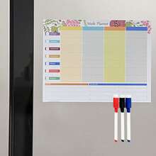Magnetic Dry Erase Weekly Planner For Refrigerator - Reusable Fridge Calendar For Meal Planning, Chores, And Family Schedules With Notepad Area - Multicolor - View 15