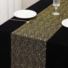 Luxuriöser sternenbehangener Tischläufer mit goldfoliengeprägten Sternen und Monden, Tischläufer im orientalischen Ramadan-Stil - Stern- und Mond-Tischläufer - Festliche Party-Dekoration - Tischläufer mit Foliensternen - in verschiedenen Größen und Farben erhältlich - Metallic-Polyesterstoff, Requisite für festliche Atmosphäre - Verschiedenfarbig - Übersicht 7